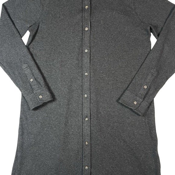 Faherty Shirt Dress Womens M Gray Legend Sweater Long Sleeve Button Front Knit - Picture 4 of 9